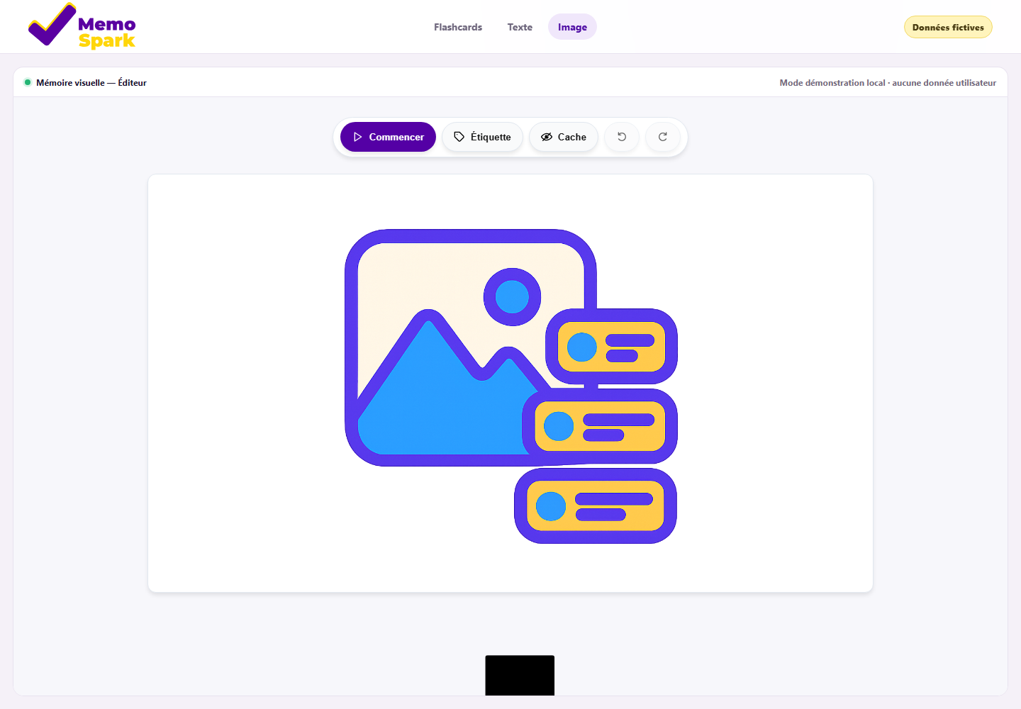 MemoSpark visual memory editor using a seller-owned image